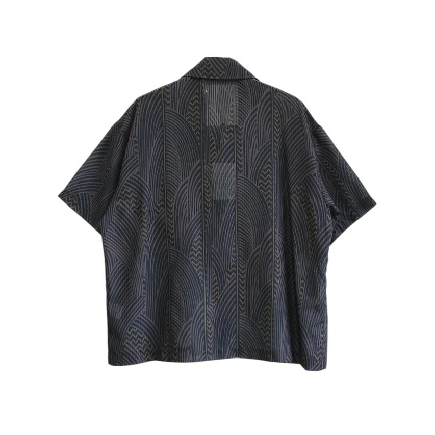 elephant TRIBAL fabrics NO A/C Zip Shirt BLACK / 2025SS