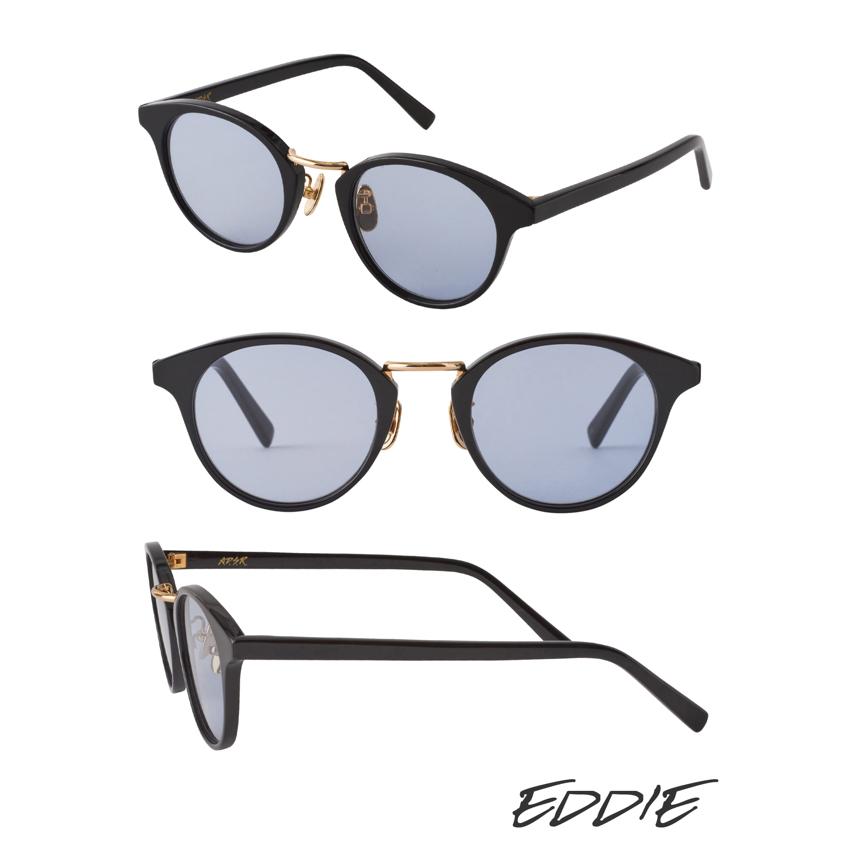 A.D.S.R. EDDIE 01g SHINY BLACK/GOLD (Lt.BLUE) サングラス : OCTAVIA 