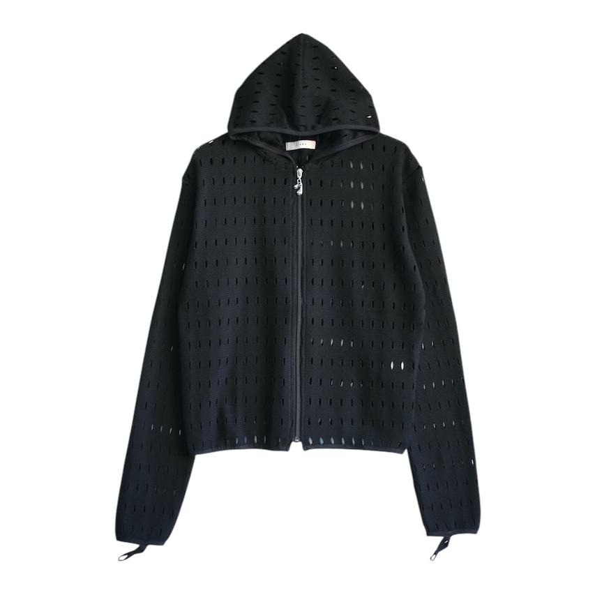 JieDa SALE50%OFF HOLE ZIP HOODIE BLACK : 2025SS ジエダ