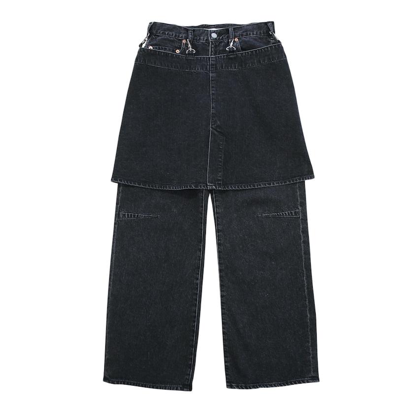 JieDa SALE50%OFF SKIRT DENIM PANTS BLACK : 2025SS ジエダ