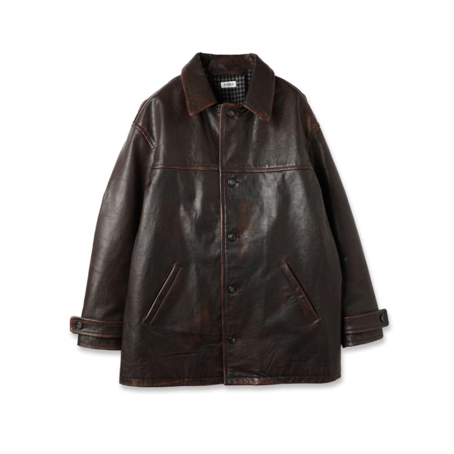JieDa（ジエダ） SALE 20%OFF JIEDA LEATHER CAR COAT BLACK / 2025AW