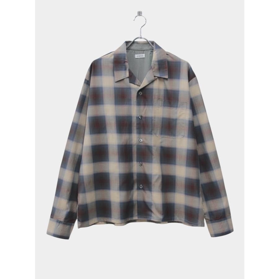 JieDa（ジエダ） JIEDA CHECK OPEN COLLAR SHIRT BROWN / 2026SS