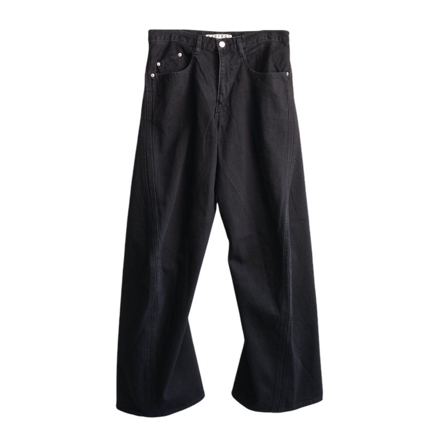 NVRFRGT 3D TWISTED WIDE LEG JEANS FADED BLACK 2024AW : OCTAVIA 