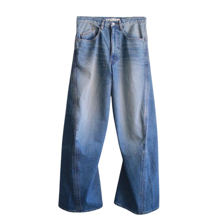 NVRFRGT 3D TWISTED WIDE LEG JEANS VINTAGE FADED INDIGO 2024AW 