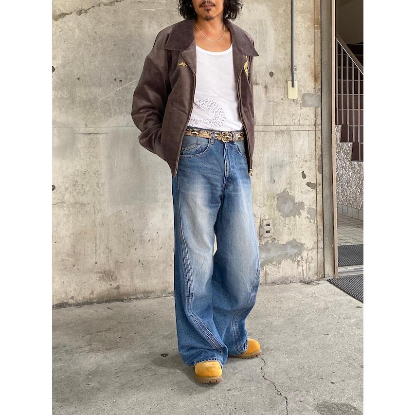 NVRFRGT 3D TWISTED WIDE LEG JEANS VINTAGE FADED INDIGO 2024AW 