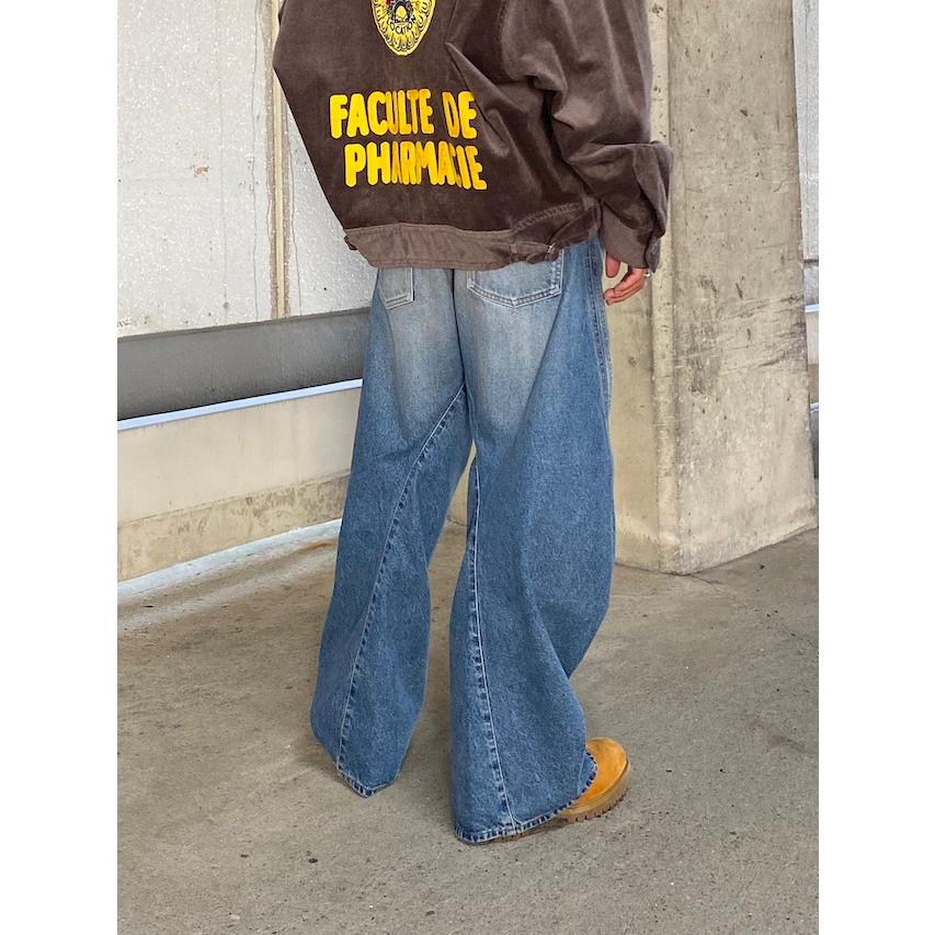 NVRFRGT 3D TWISTED WIDE LEG JEANS VINTAGE FADED INDIGO NVRFRGT 3D TWISTED WIDE LEG JEANS VINTAGE FADED INDIGO