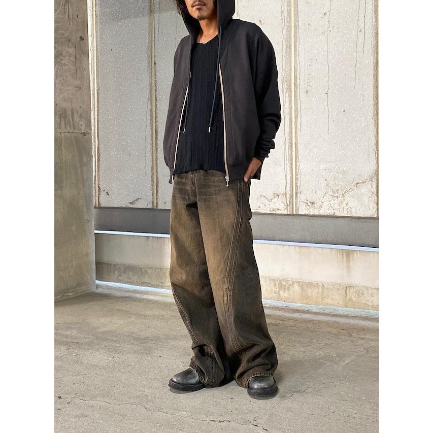 NVRFRGT 3D TWISTED WIDE LEG JEANS MAD FADED BLACK 2024AW NVRFRGT 3D TWISTED WIDE LEG JEANS MAD FADED BLACK 2024AW