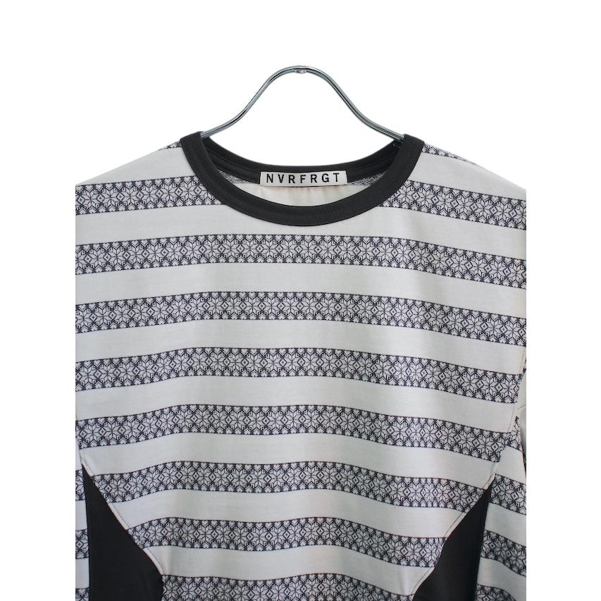 NVRFRGT SALE50%OFF NORDIC PATTERN JACQUARD T-SHIRT WHITE