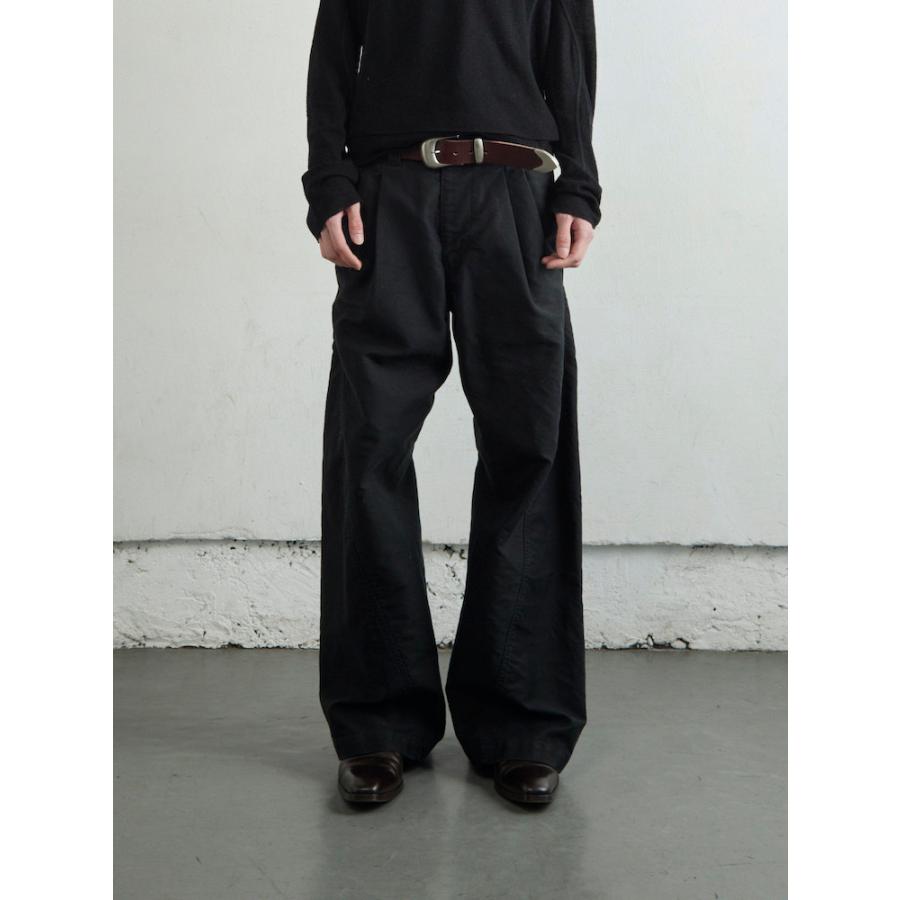 NVRFRGT TUCKED WIDE LEG TROUSERS BLACK : 2025AW ネバーフォー