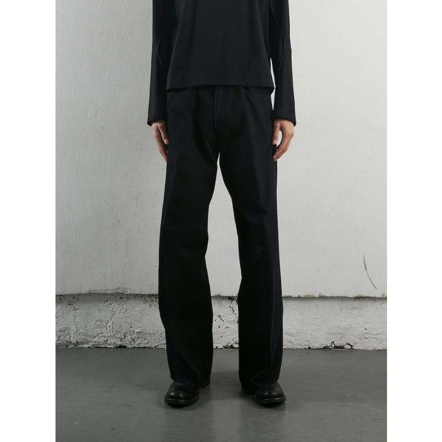 NVRFRGT 3D TWISTED WIDE LEG JEANS FADED BLACK : 2025AW