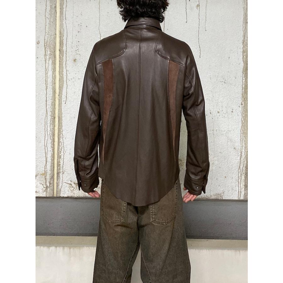 eyefunny レザーシャツジャケット　silver925ジップ eyefunny レザーシャツジャケット silver925ジップ クロップド