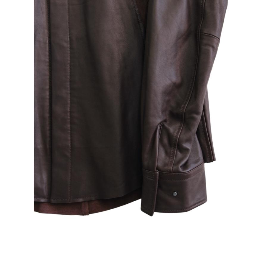 eyefunny レザーシャツジャケット　silver925ジップ eyefunny レザーシャツジャケット silver925ジップ クロップド