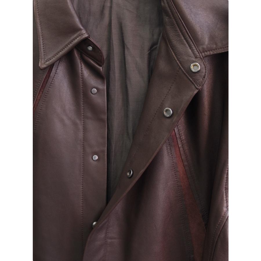 レザーシャツ CHROME HEARTS クロムハーツ OLD LEATHER SHIRT クロスボール