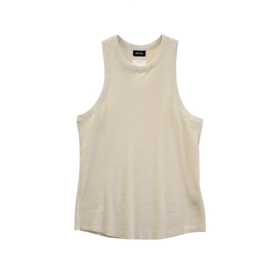 日曜限定値下げ✴︎新品✴︎ フロントギャザータンクトップ　Lサイズ TALLサイズ〕箔プリントジャージー タンクトップ