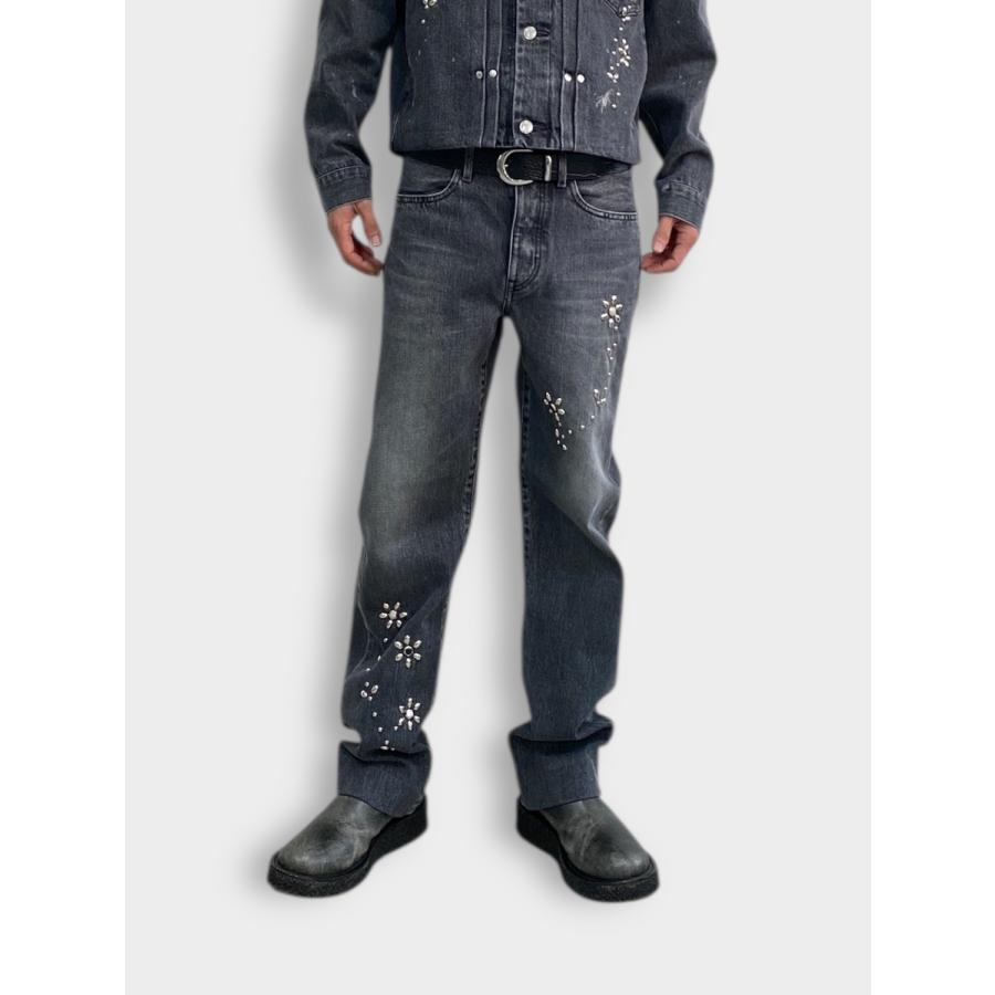 TANAKA NEW CLASSIC JEAN TROUSERS GRAY (BIJOU) / 2026SS タナカ デニム カイハラ セルビッジデニム スタッズ フラワーの画像