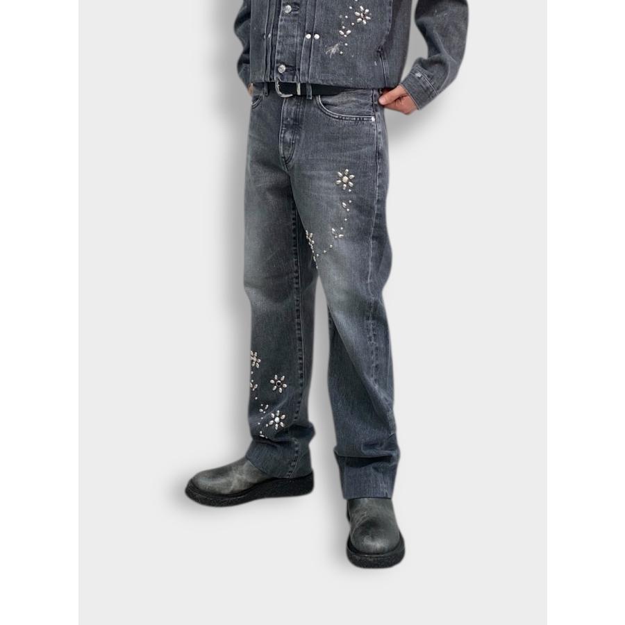 TANAKA NEW CLASSIC JEAN TROUSERS GRAY (BIJOU) / 2026SS タナカ デニム カイハラ セルビッジデニム スタッズ フラワーの画像