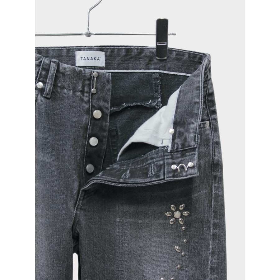 TANAKA NEW CLASSIC JEAN TROUSERS GRAY (BIJOU) / 2026SS タナカ デニム カイハラ セルビッジデニム スタッズ フラワーの画像
