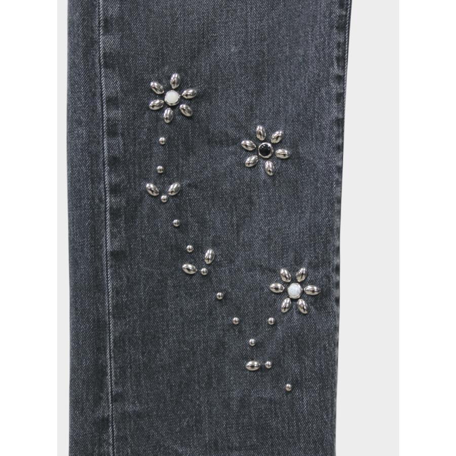 TANAKA NEW CLASSIC JEAN TROUSERS GRAY (BIJOU) / 2026SS タナカ デニム カイハラ セルビッジデニム スタッズ フラワーの画像