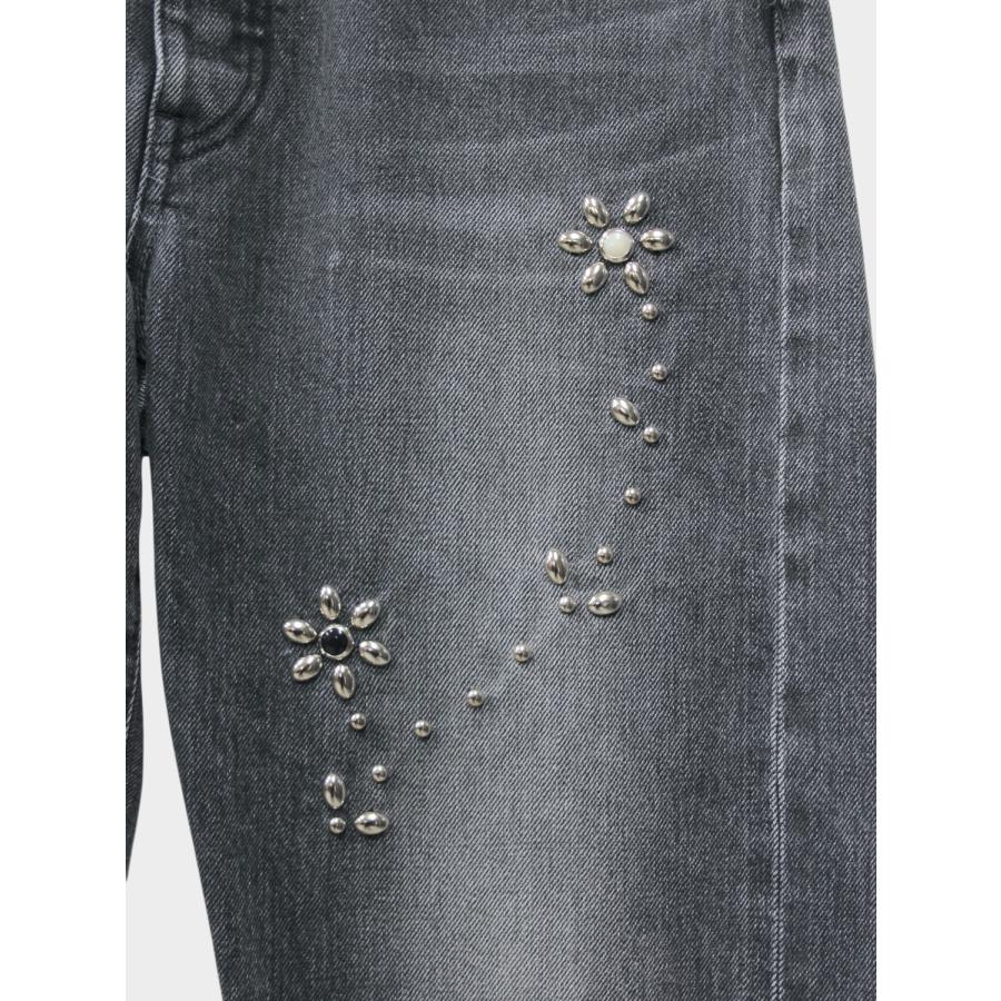 TANAKA NEW CLASSIC JEAN TROUSERS GRAY (BIJOU) / 2026SS タナカ デニム カイハラ セルビッジデニム スタッズ フラワーの画像