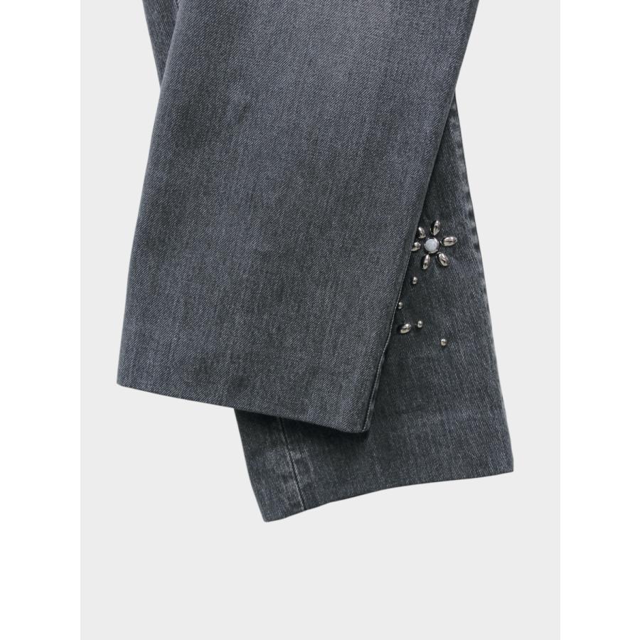 TANAKA NEW CLASSIC JEAN TROUSERS GRAY (BIJOU) / 2026SS タナカ デニム カイハラ セルビッジデニム スタッズ フラワーの画像