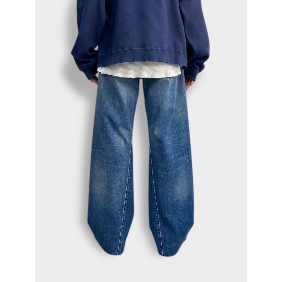 TANAKA BOY JEAN TROUSERS VINTAGE MID BLUE / 2026SS タナカ デニム カイハラ セルビッジデニム 赤耳 ワイド 美脚シルエットの画像