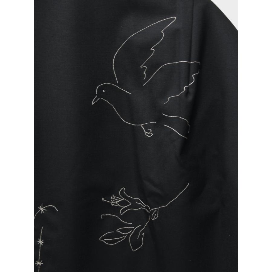 TANAKA REVERSIBLE JACKET BLACK/LINEN (EMBROIDERY) / 2026SS タナカ 刺繍ジャケット リバーシブル ウール リネンの画像