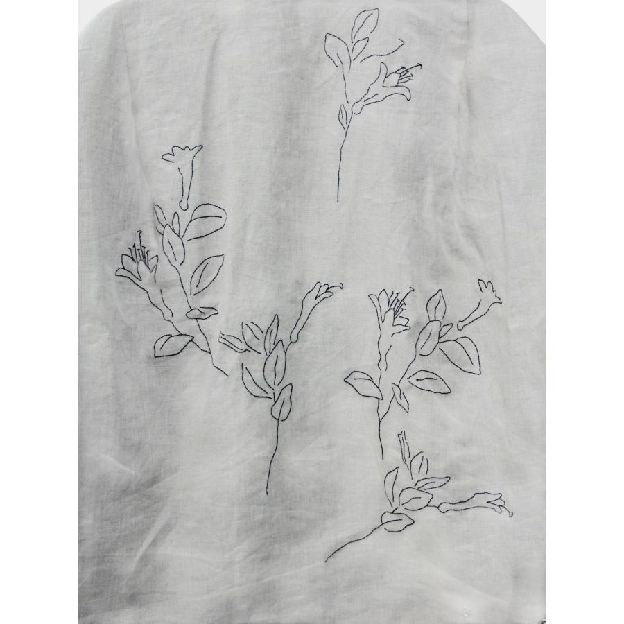 TANAKA REVERSIBLE JACKET BLACK/LINEN (EMBROIDERY) / 2026SS タナカ 刺繍ジャケット リバーシブル ウール リネンの画像