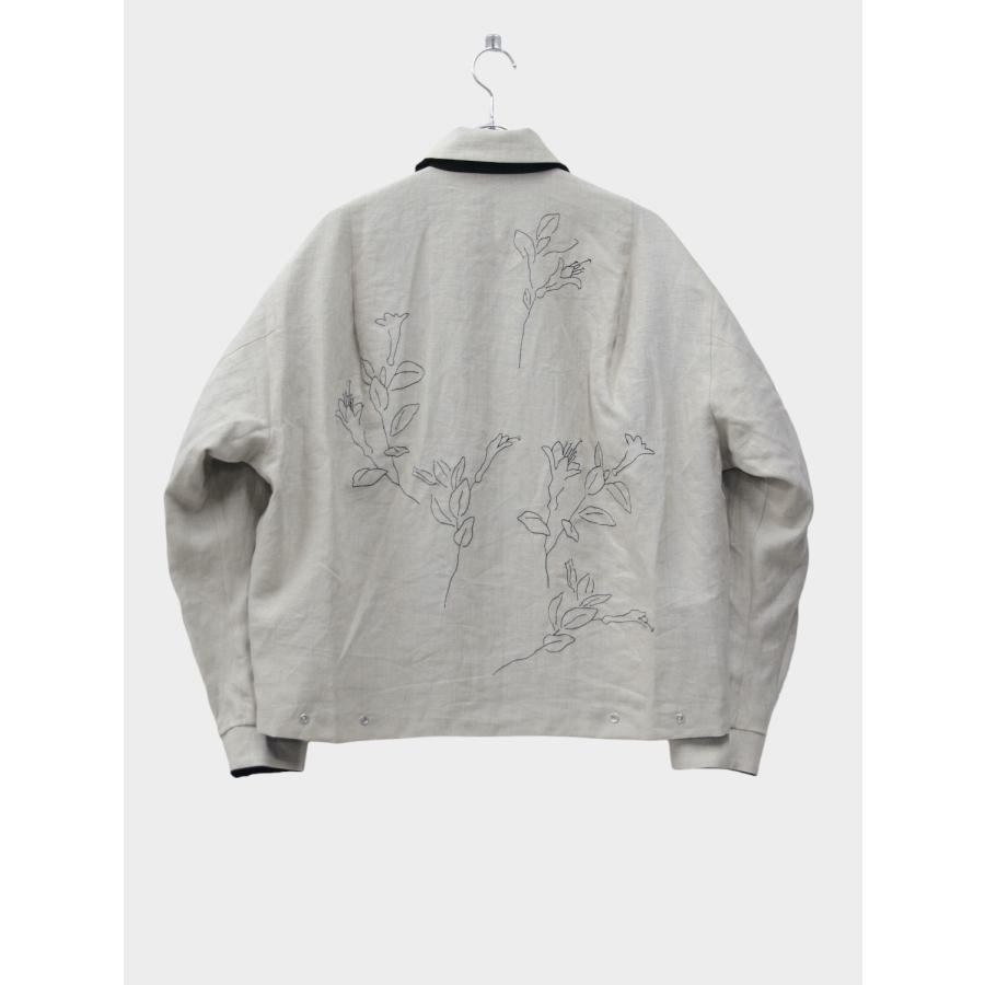 TANAKA REVERSIBLE JACKET BLACK/LINEN (EMBROIDERY) / 2026SS タナカ 刺繍ジャケット リバーシブル ウール リネンの画像