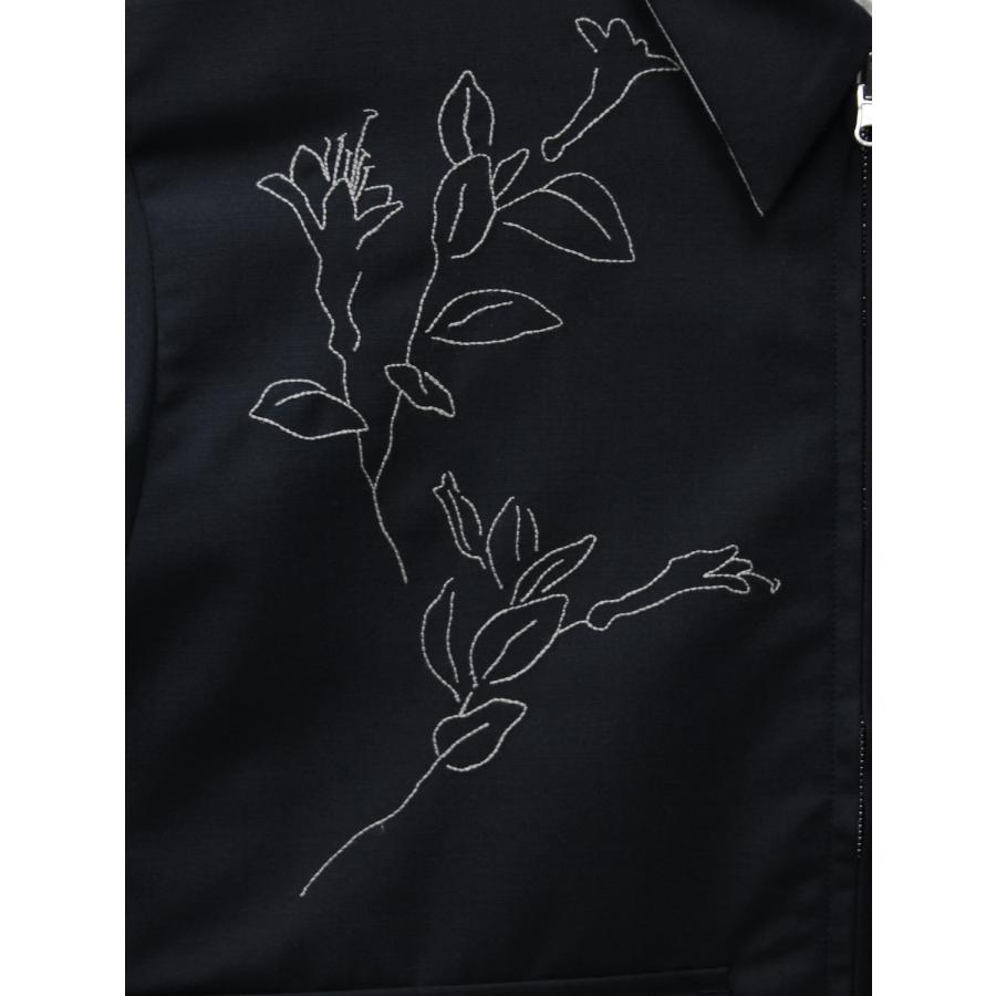 TANAKA REVERSIBLE JACKET BLACK/LINEN (EMBROIDERY) / 2026SS タナカ 刺繍ジャケット リバーシブル ウール リネンの画像