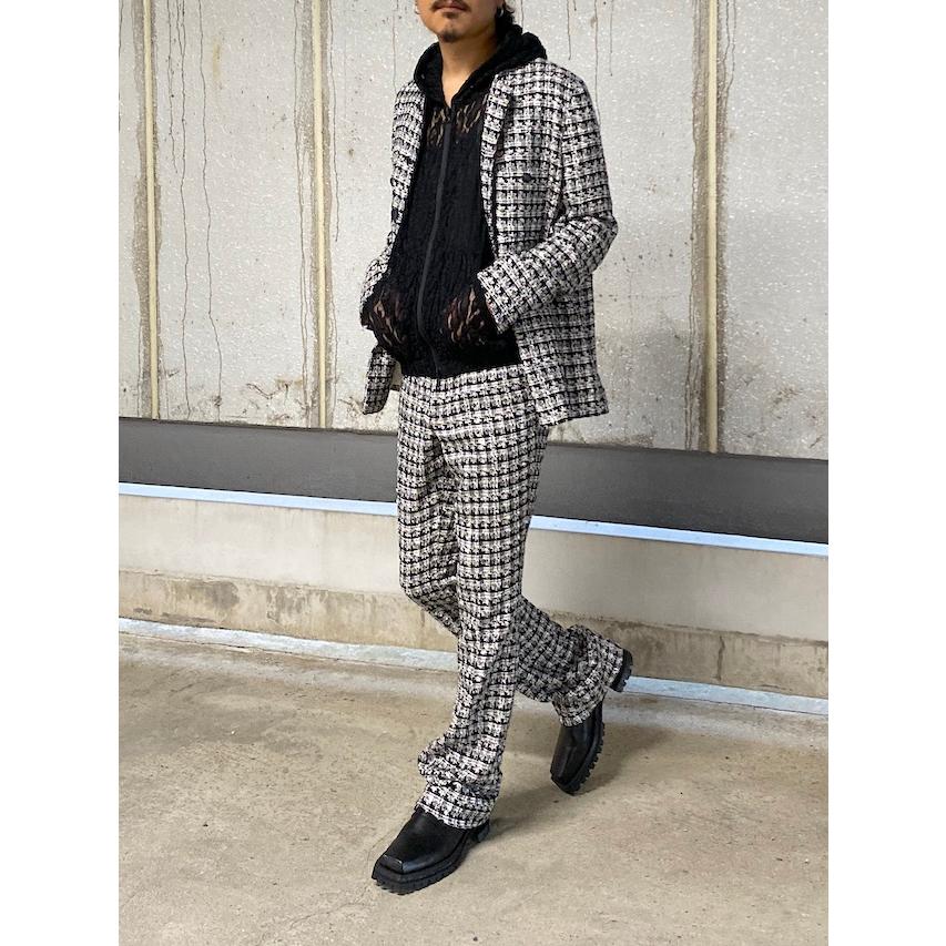 Taiga Igari TWEED ACT JACKET BLACK/WHITE｜octavia-wkym｜03