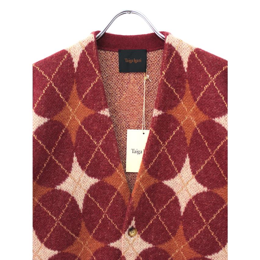 SALE 50%OFF Taiga Igari DIAMOND CARDIGAN GARNET :TI3005-GARNET
