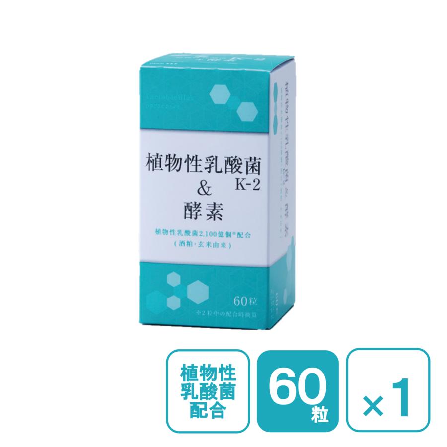 さんぴす 植物性乳酸菌K-2&酵素 60粒×1個 酒粕・玄米由来の さんぴす 植物性乳酸菌K-2&酵素 60粒×1個 酒粕・玄米由来の
