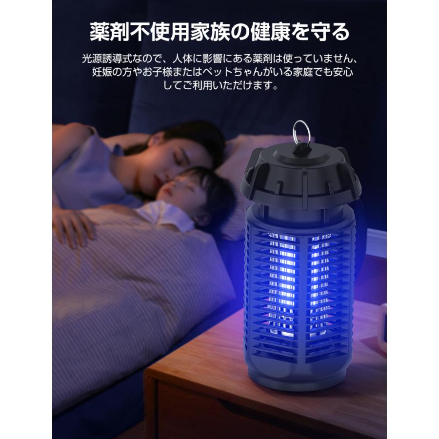 電撃殺虫器 蚊取り器 屋外 捕虫機 業務用 UV&LED光源誘引式捕虫器 20W 虫取り機 捕虫器 誘蛾灯 殺虫機 電気蚊取り器 省エネ 殺虫ライト 蚊駆除 IPX4防水｜octiworld｜07