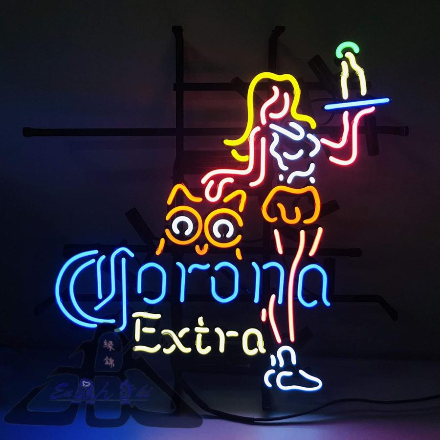 ネオンサイン Corona Extra ガラス管 ネオンサイン ビール バー 壁掛け 看板 LEDライト風 インテリア照明 店舗装飾 おしゃれバー オーダーメイド対応の画像