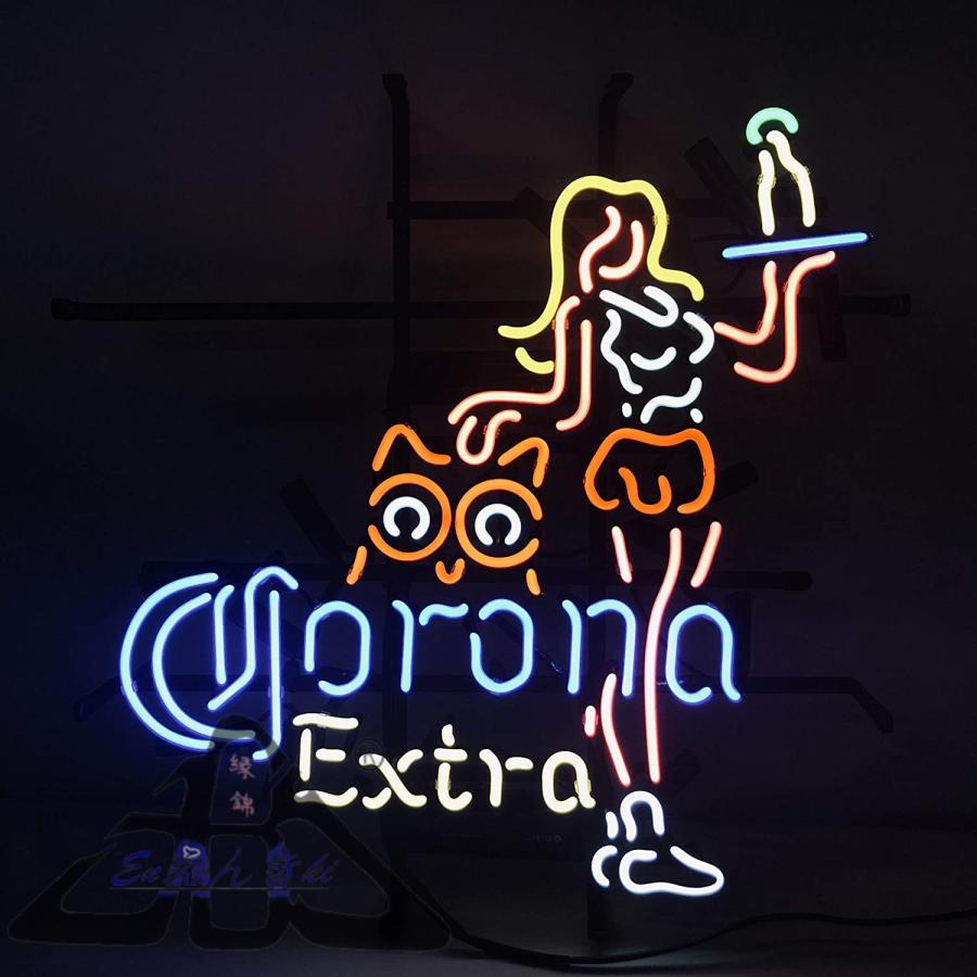 ネオンサイン Corona Extra ガラス管 ネオンサイン ビール バー 壁掛け 看板 LEDライト風 インテリア照明 店舗装飾 おしゃれバー オーダーメイド対応の画像