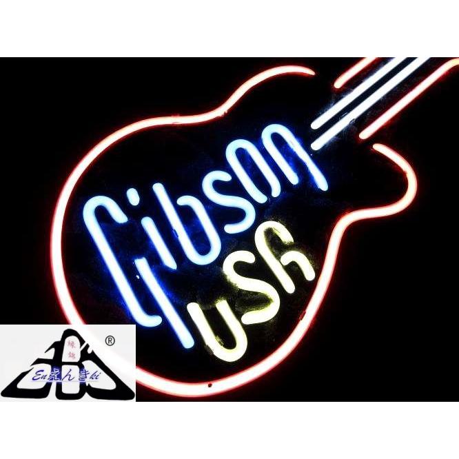 ギブソン Gibson USA ギター ネオン看板 ガラス製 音楽バー ライブ