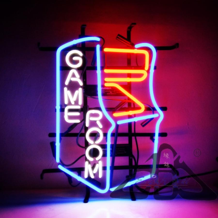 ネオンサイン Game Room ゲーム筐体デザイン ゲームルームネオンサイン ガラス製  レトロ　ネオンライト アーケード筐体風デザイン 自宅用ゲームバー装飾_7