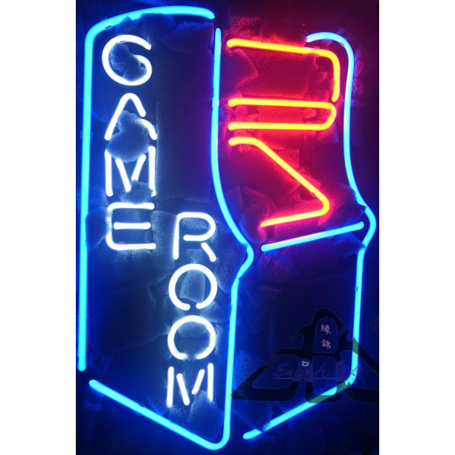 ネオンサイン Game Room ゲーム筐体デザイン ゲームルームネオンサイン ガラス製  レトロ　ネオンライト アーケード筐体風デザイン 自宅用ゲームバー装飾_6
