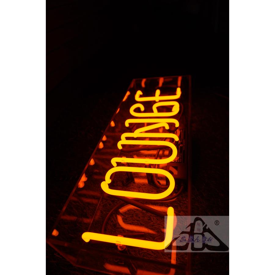 オリジナル　ネオンサイン　ガラス製 LOUNGE オレンジ店舗看板 インテリア壁掛け led 看板 アメリカン 店舗用 電飾 サインボード  オーダーメイド可能_4