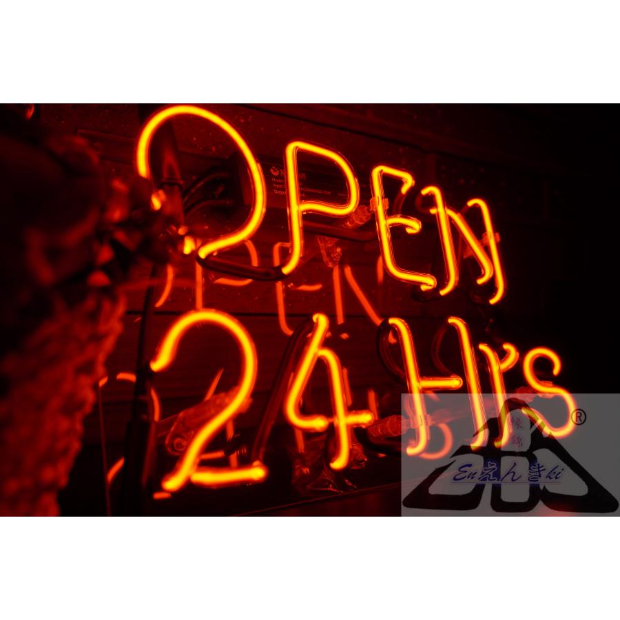 オリジナル　ネオンサイン　ガラス製　OPEN 24HRS　 レッド　 コンビニ バー 飲食 韓国  壁掛け led 看板 アメリカン雑貨 おしゃれ   オーダーメイド可能_5