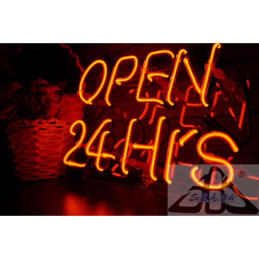 オリジナル　ネオンサイン　ガラス製　OPEN 24HRS　 レッド　 コンビニ バー 飲食 韓国  壁掛け led 看板 アメリカン雑貨 おしゃれ   オーダーメイド可能_6