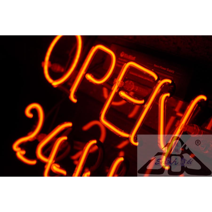 オリジナル　ネオンサイン　ガラス製　OPEN 24HRS　 レッド　 コンビニ バー 飲食 韓国  壁掛け led 看板 アメリカン雑貨 おしゃれ   オーダーメイド可能_8