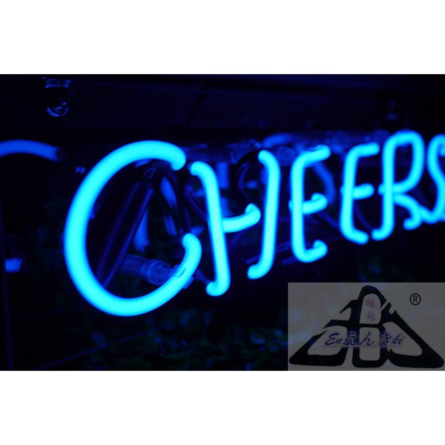 オリジナル ネオンサイン CHEERS! ブルー 英字ロゴ ガラス管 バー 店舗