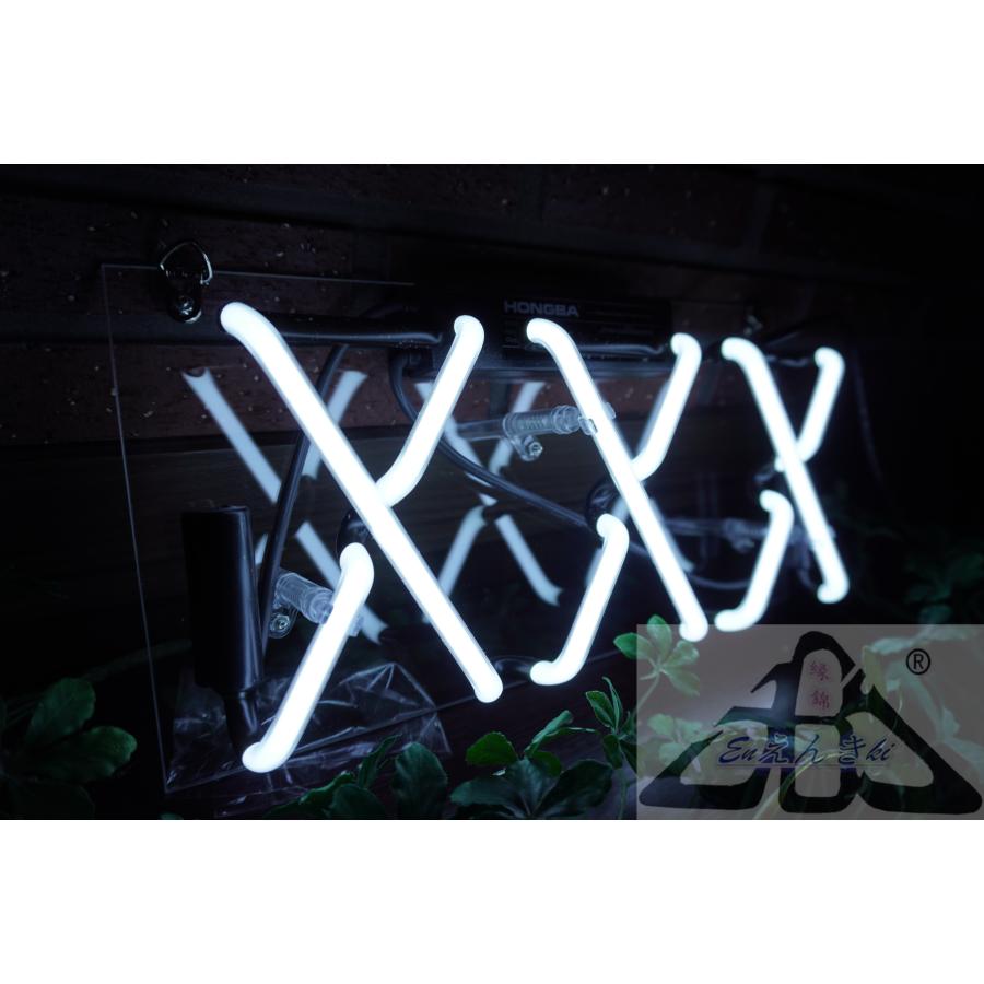 ネオンサイン XXX ネホワイト ガラス バー クラブ ナイトインテリア おしゃれ装飾 壁掛け led 看板 アメリカン 店舗用 電飾 サインボード  オーダーメイド可能_5