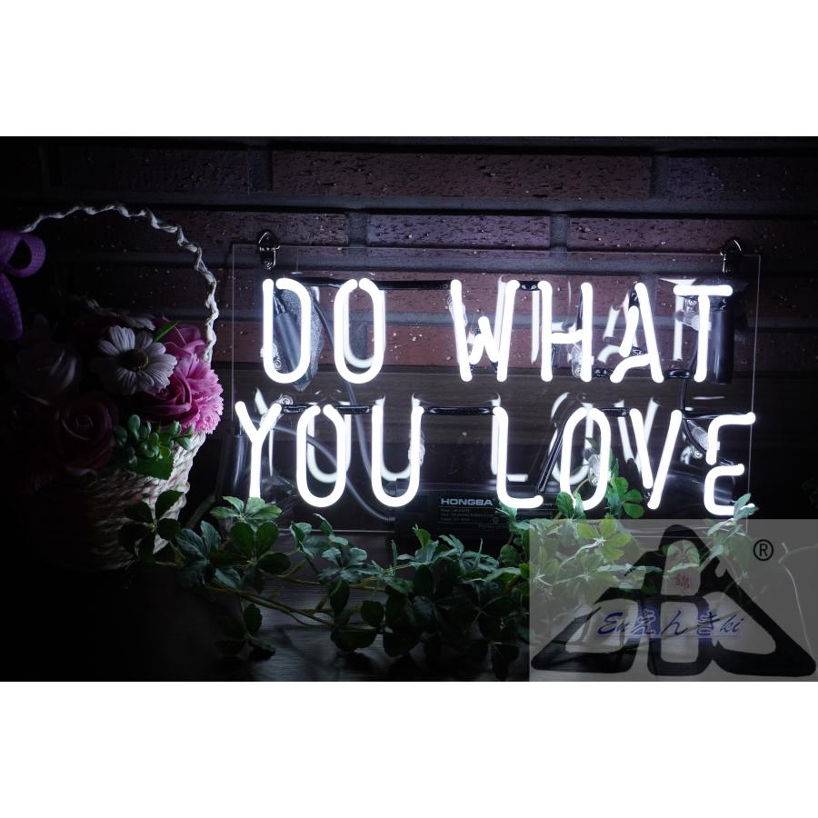 ネオンサイン DO WHAT YOU LOVE ホワイト 英字ネオン看板  ガラス製 インテリア  壁掛け led 看板  店舗用 電飾   イルミネーション オーダーメイド可能_1