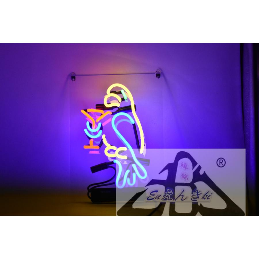 ネオンサイン 鳥 カクテル グラス型 ガラスネオン バー 壁掛け led 看板 アメリカン雑貨 おしゃれ インテリア 店舗用 電飾 サインボード  オーダーメイド可能_2