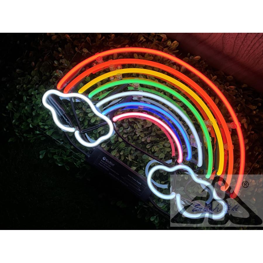 ネオンサイン 虹 レインボーアーチ型 7色カラフル 壁掛け led 看板