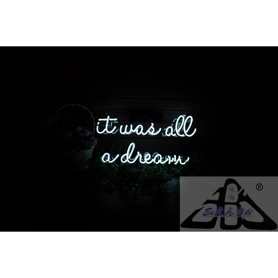 ネオンサイン it was all a dream ネオン看板 ガラス製 英字白ロゴ モノクロ空間照明 韓国  壁掛け led 看板 アメリカン雑貨 おしゃれ  オーダーメイド可能_3