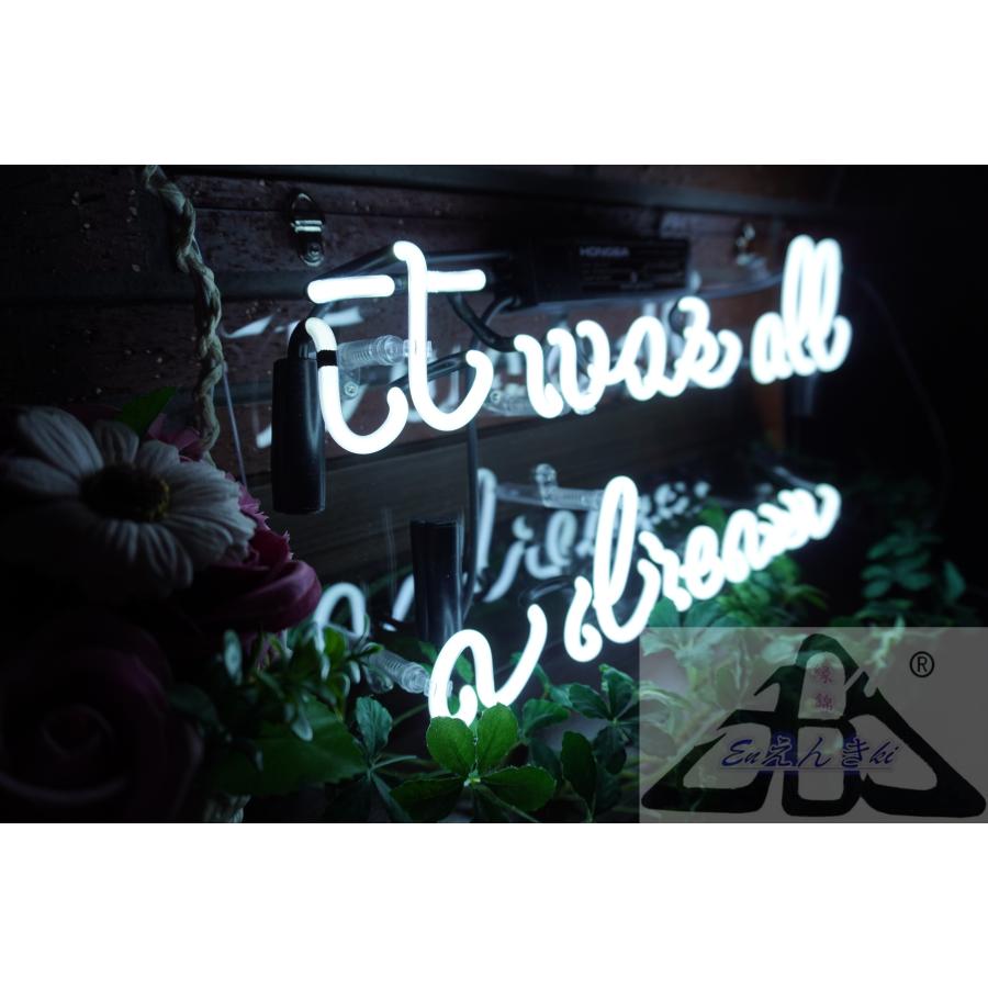 ネオンサイン it was all a dream ネオン看板 ガラス製 英字白ロゴ モノクロ空間照明 韓国  壁掛け led 看板 アメリカン雑貨 おしゃれ  オーダーメイド可能_5