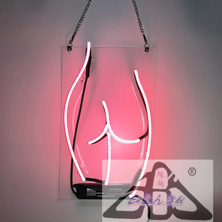 ネオンサイン 女性胸元シルエット ピンク ガラス製 セクシーライン 装飾照明 韓国  壁掛け led 看板 アメリカン雑貨 おしゃれ インテリア  オーダーメイド可能_4
